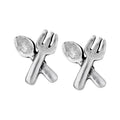 Fork and Spoon Sterling Silver Stud Earring