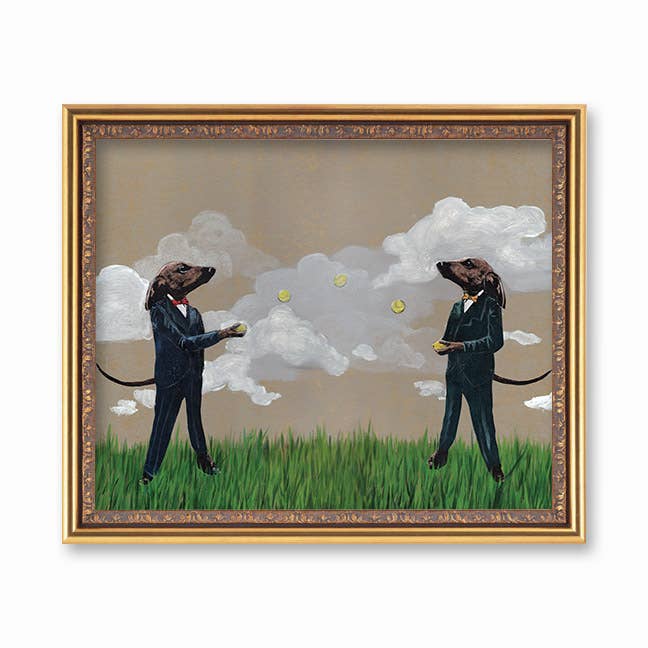 Dachshunds Playing 8X10 Art Print
