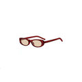 Slim Cat Eye Retro Sunglasses in Tortoise: Red