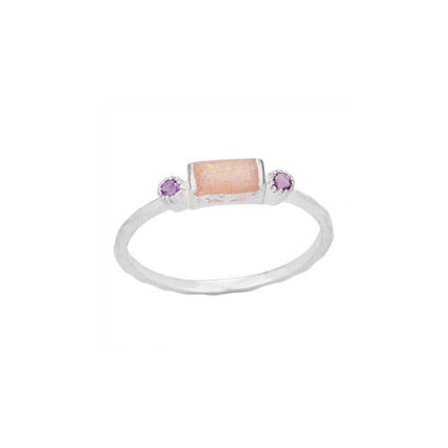 Feeling Peachy Keen Sterling Silver Peach Moonstone Ring: 5