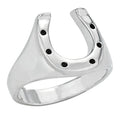 Lucky Horseshoe Sterling Silver Ring: 8