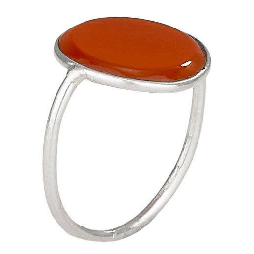 Bingo Bling Sterling Silver Carnelian Ring: 7