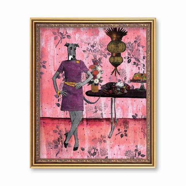 Greyhound Lady Vintage Inspired 8x10 Art Print