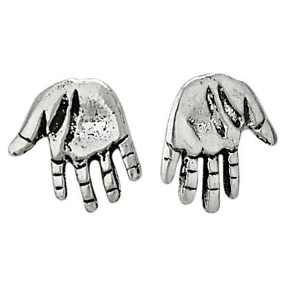 Helping Hand Sterling Silver Stud Earrings