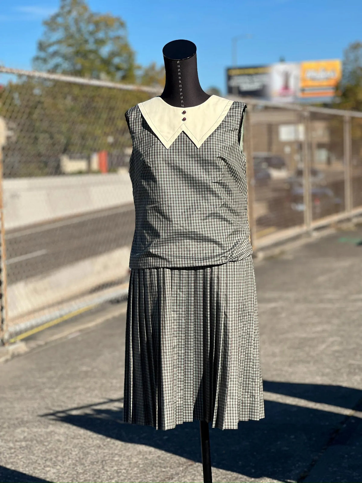 1950s Tammy Andrews green gingham dress, photo 1