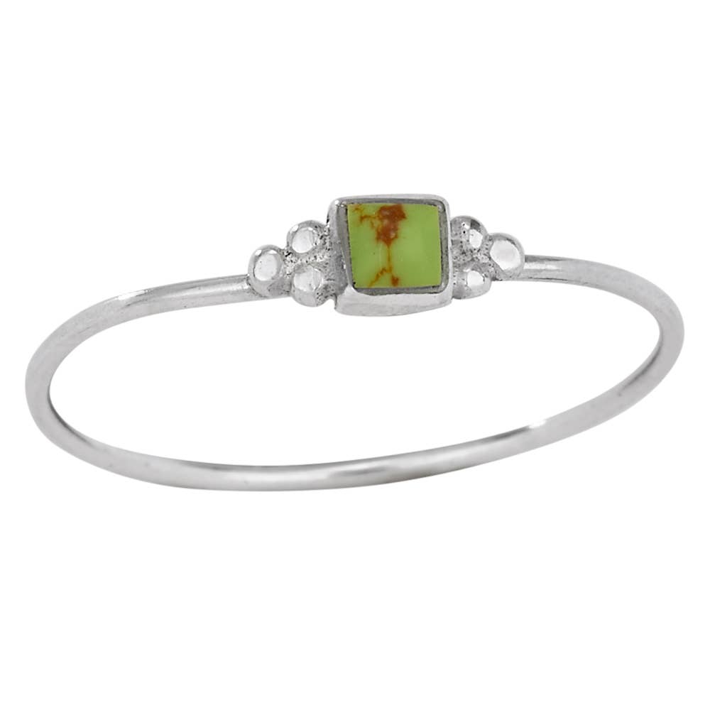 Speck of Green Sterling Silver Gaspeite Ring: 8