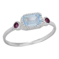 Fire and Ice Blue Topaz Sterling Silver Ring: 9