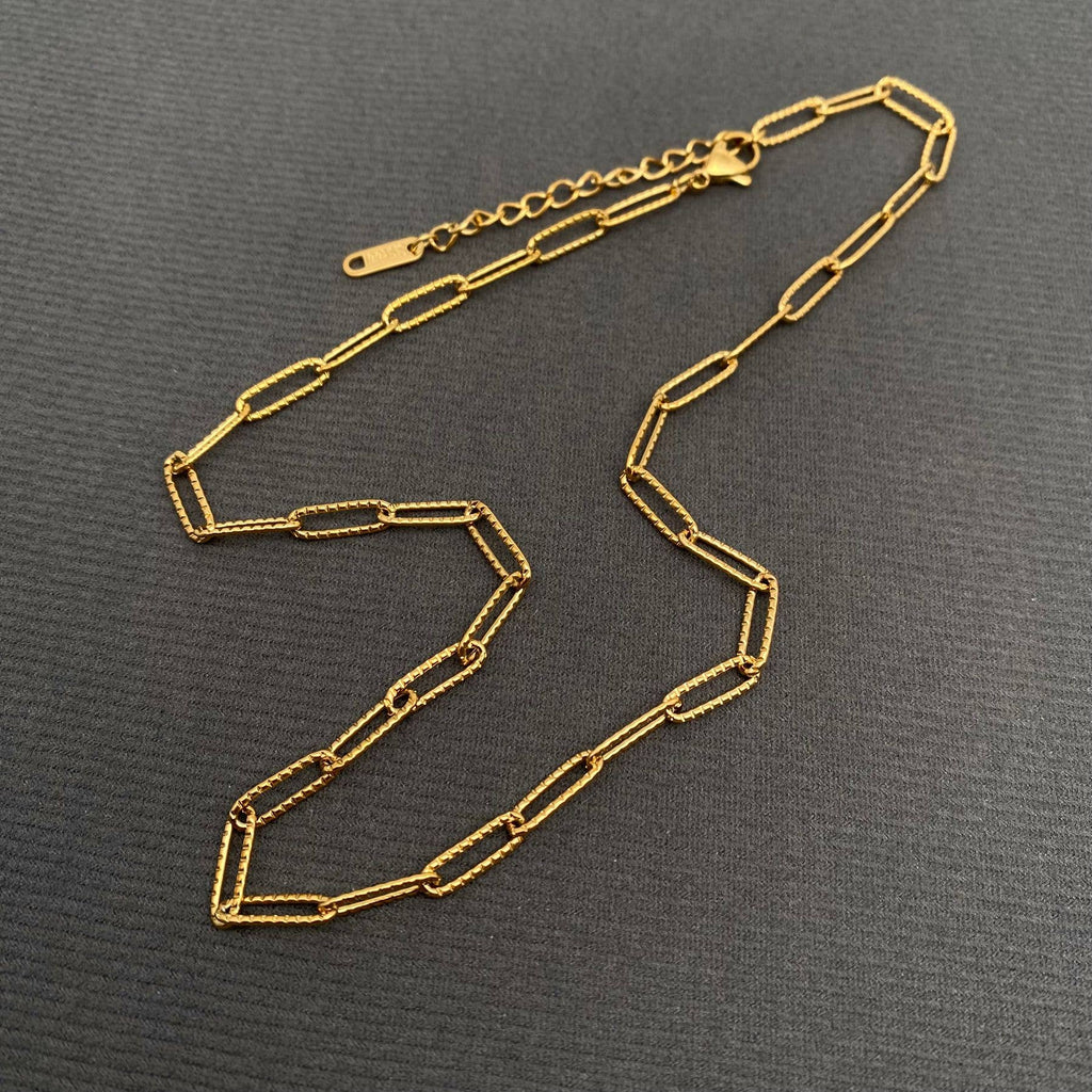 18K Gold Plated Stainless Steel Chain Necklace - FGS