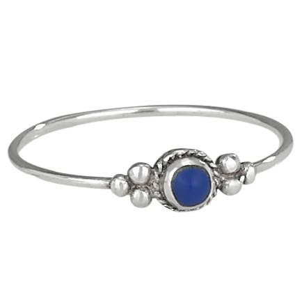 Make Light Of Sterling Silver Small Lapis Stack Ring: 5
